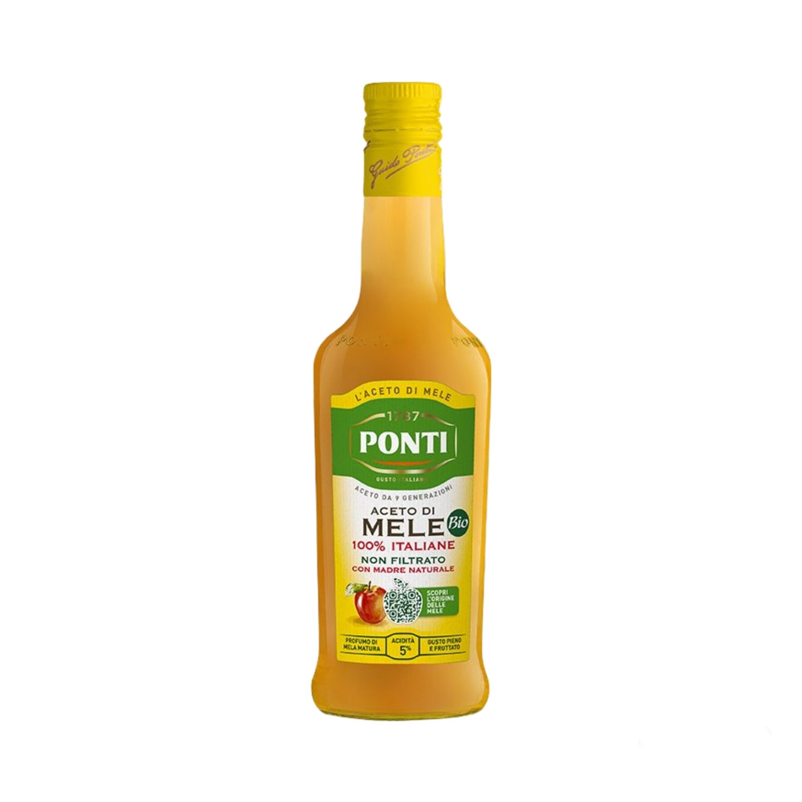 Oplus_131072 Ponti Organic Unfiltered 100% Apple Cider Vinegar 500 m.l - Image 1